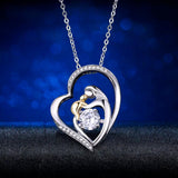 925 Silver Mother's Love 18k Plated Heart Necklace
