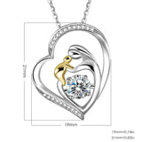 925 Silver Mother's Love 18k Plated Heart Necklace