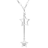 S925 Silver Letter Star Necklace Long Chain Kpop Gift