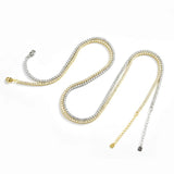925 Silver 2mm Tennis Clear Rainbow CZ Necklace Choker
