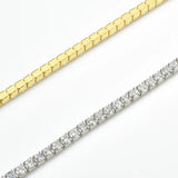 925 Silver 2mm Tennis Clear Rainbow CZ Necklace Choker