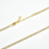 925 Silver 2mm Tennis Clear Rainbow CZ Necklace Choker