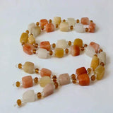 Natural Chalcedony Jade Beads Bracelets Sweater Chain for Men Women