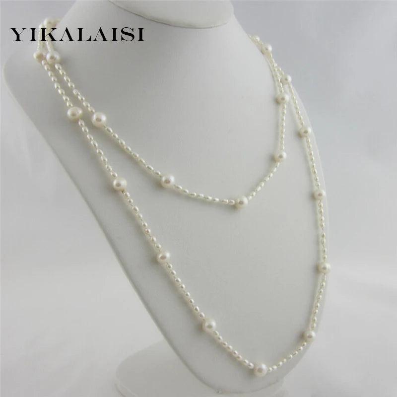 Long Multilayer Pearl Necklace for Women Accessories Statement Necklace