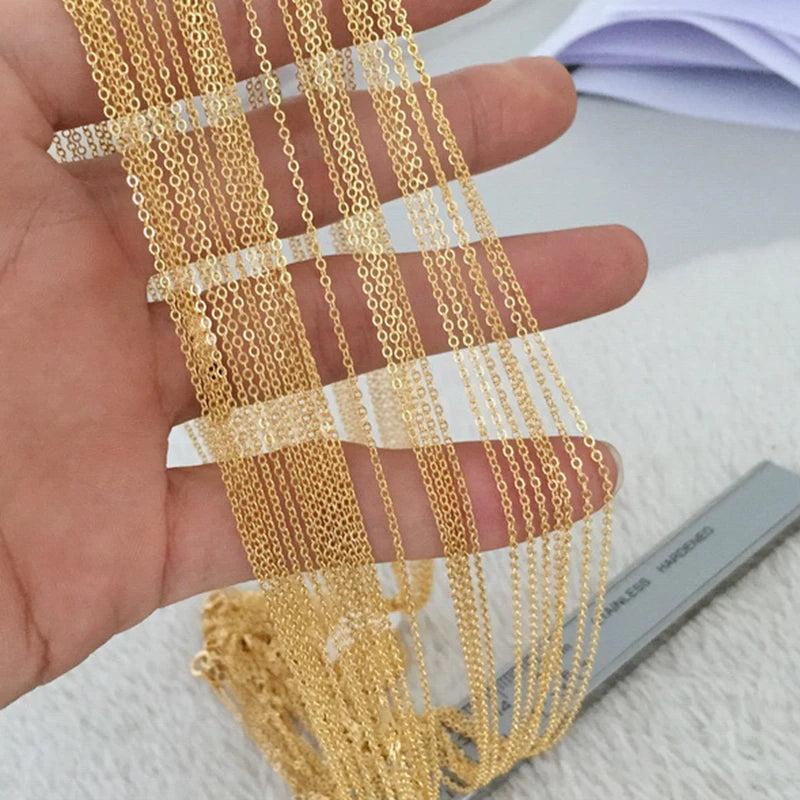 Flat O Chain 1.28mm Filled Necklace 14KGF Stamp