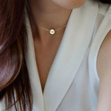 Tiny Illustrations Coin Necklace Filled Choker Pendant Boho Collier Femme