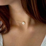 Tiny Illustrations Coin Necklace Filled Choker Pendant Boho Collier Femme