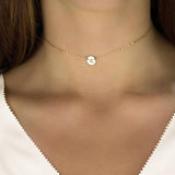 Tiny Illustrations Coin Necklace Filled Choker Pendant Boho Collier Femme