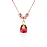 Tourmaline Water Drop Sterling Silver Pendant Necklace