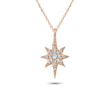 Rose Plated North Star Zircon Pendant Necklace