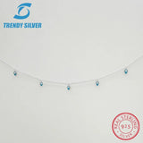 925 Silver Evil Eye Choker Necklace with Tear Pearl Shape