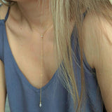 Y Necklace Pearl Long Necklace s925 Silver Filled