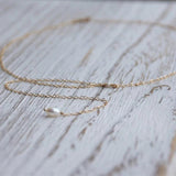 Y Necklace Pearl Long Necklace s925 Silver Filled