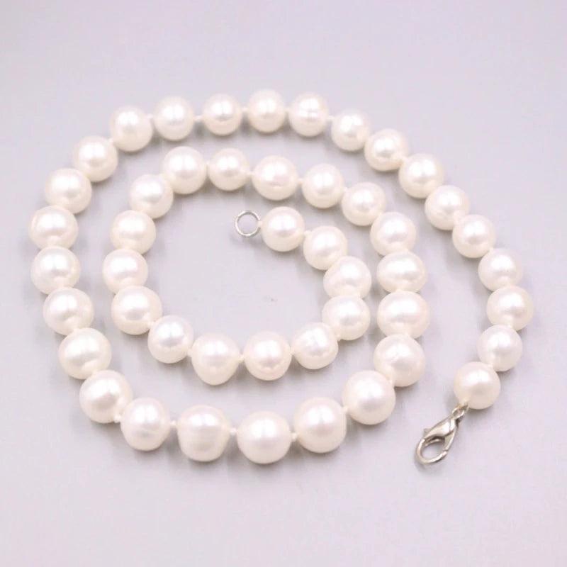 9.5-10mm Freshwater Pearl Beads Chain Necklace Gift