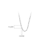 925 Silver Golden Geometric Necklace Chain Women Clavicle Ornaments Gift