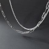 925 Silver Golden Geometric Necklace Chain Women Clavicle Ornaments Gift
