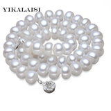 925 Silver Freshwater Pearl Necklace 8-11mm Womens Jewelry