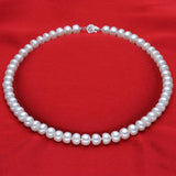 925 Silver Freshwater Pearl Necklace 8-11mm Womens Jewelry
