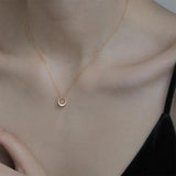 925 Sterling Silver Geometric Circle Necklace Female Chain