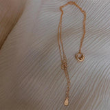 925 Sterling Silver Geometric Circle Necklace Female Chain