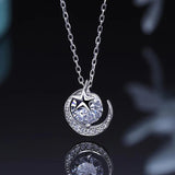 S925 Sterling Silver Moonlight Moissanite Necklace Women's Gift