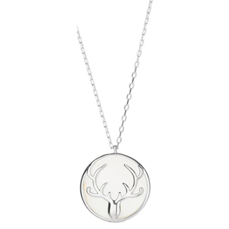Sterling Silver Pendant Shell Elk Necklace
