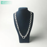 925 Sterling Silver Chain Round Link Clasp Gift For Women & Men