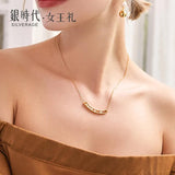 Smile Pearl Clavicle 925 Silver Necklace Women Jewelry