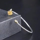 S925 Silver Ethnic Flower Bracelet European Cross-border Bangle