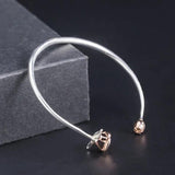 S925 Silver Ethnic Flower Bracelet European Cross-border Bangle