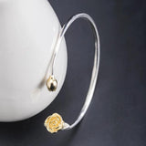 S925 Silver Ethnic Flower Bracelet European Cross-border Bangle