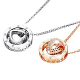 S925 Silver Heart Pendant Love Clasp Diamond Necklace