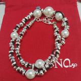 925 Silver Pearls Chain Charm Necklace