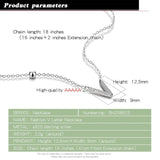 925 Silver V Letter Pendant Necklace 18 Inch