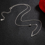 925 Silver V Letter Pendant Necklace 18 Inch