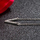 925 Silver V Letter Pendant Necklace 18 Inch