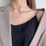 925 Silver Snake Chain Choker Women Necklace