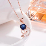 925 Silver Zircon Moon Necklace Chocker Romantic Rose Pendant Chain