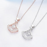 S925 Sterling Silver Women's Skirt Fan Necklace