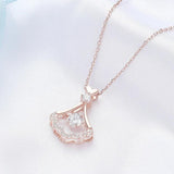 S925 Sterling Silver Women's Skirt Fan Necklace