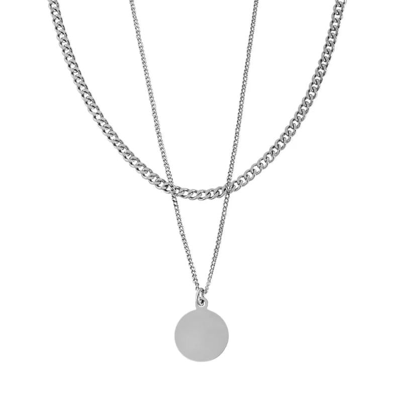 S925 Sterling Silver Double Layer Necklace Women's Accessory