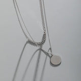 S925 Sterling Silver Double Layer Necklace Women's Accessory