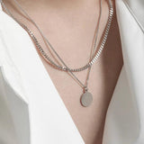 S925 Sterling Silver Double Layer Necklace Women's Accessory