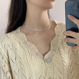 925 Silver Asymmetry Necklace with Pig Nose Pendant