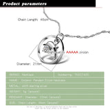 Women's Zircon Necklace 925 Sterling Silver Dolphins Pendant