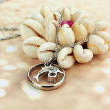 Women's Zircon Necklace 925 Sterling Silver Dolphins Pendant