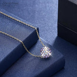 925 Silver Crystal Ball Pendant Necklace for Women