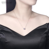 925 Silver Crystal Ball Pendant Necklace for Women
