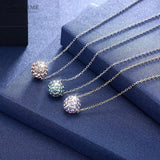 925 Silver Crystal Ball Pendant Necklace for Women