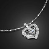 Bohemian Heart Choker Necklace 925 Sterling Silver Chain Female Jewelry